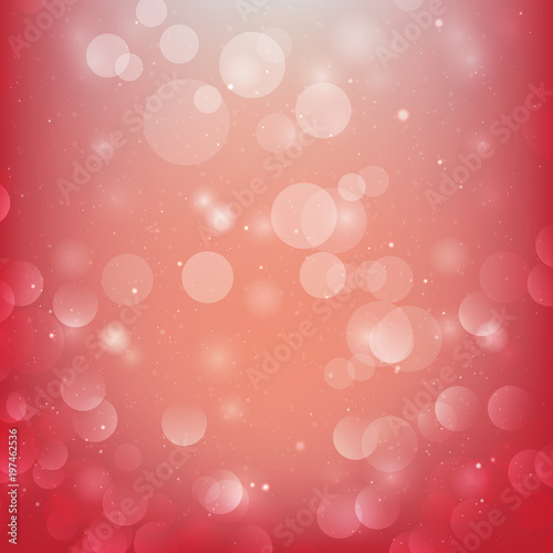 Abstract bokeh on red background. 
