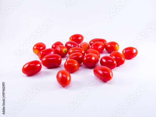 Cherry plump tomato isolated on white background