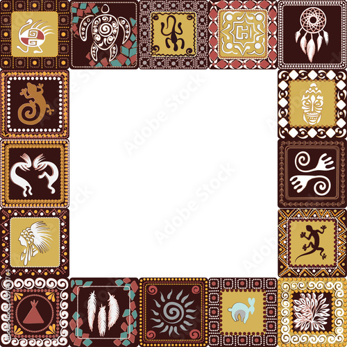 frame with imitation of elements of rock art