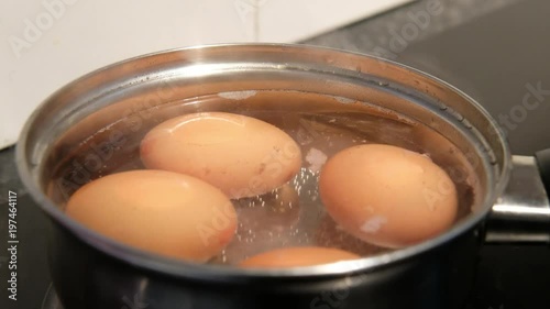 Boiling eggs in a Pot