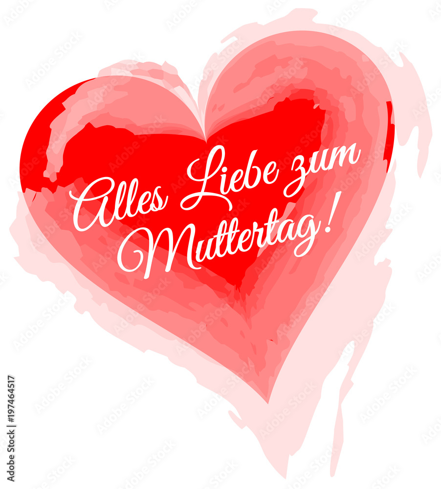 Rotes Herz mit Text alles Liebe zum Muttertag!