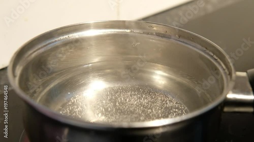 Boiling water in a pot