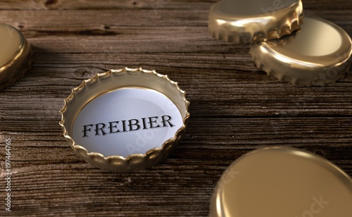 Bier Kronendeckel Freibier photo