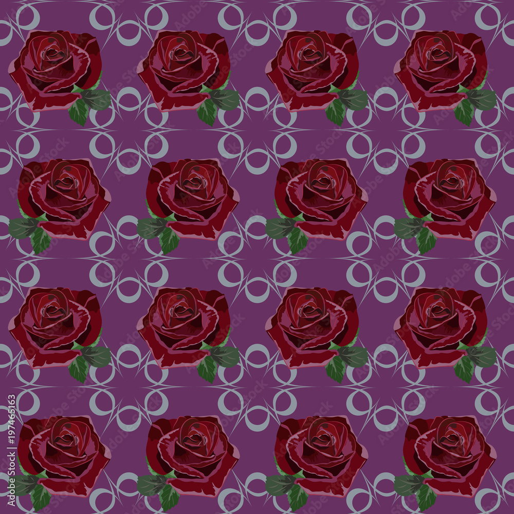 Seamless background with beautiful roses. Design for cloth, wallpaper, gift wrapping. Print for silk, calico and home textiles.Vintage natural pattern Seamless background with beautiful roses. Design for cloth, wallpaper, gift wrapping. Print for silk, calico and home textiles.Vintage natural pattern