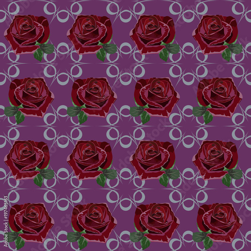 Seamless background with beautiful roses. Design for cloth  wallpaper  gift wrapping. Print for silk  calico and home textiles.Vintage natural pattern