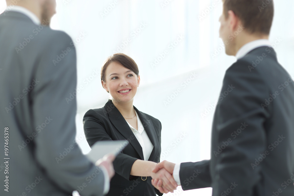 Negotiating business,Image business woman handshake Negotiating business,Image business woman handshake