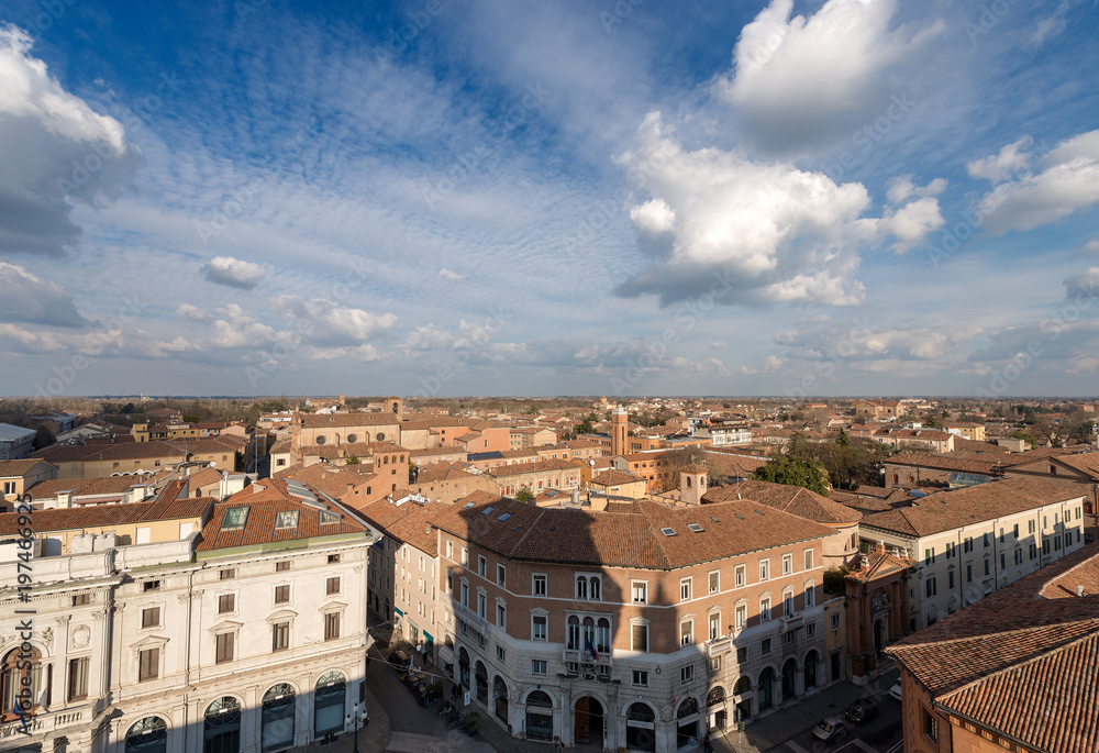 Aerial View of Ferrara - Emilia-Romagna Italy