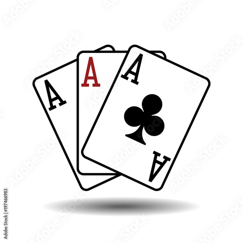 Three aces playing cards vector illustration