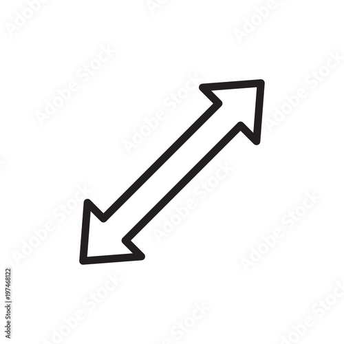 diagonal double cursor outlined vector icon. Modern simple isolated sign. Pixel perfect vector  illustration for logo, website, mobile app and other designs