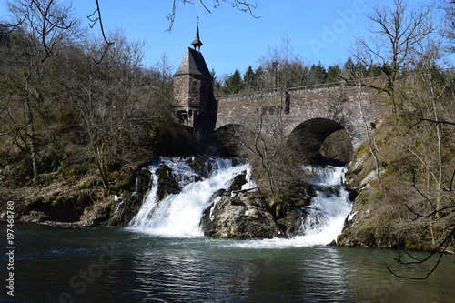 Elztalwasserfall mit alter Brücke 03/18 photo