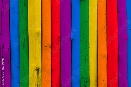 colorful rainbow LGBT wood background
