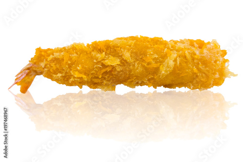 Ebi Fry or Deep Fried Breaded Prawn Shrimp isolated on white photo