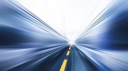 blur fast moving high speed road business perform concept