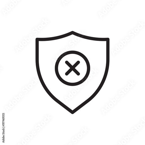 remove security, cancel security outlined vector icon. Modern simple isolated sign. Pixel perfect vector illustration for logo, website, mobile app and other designs