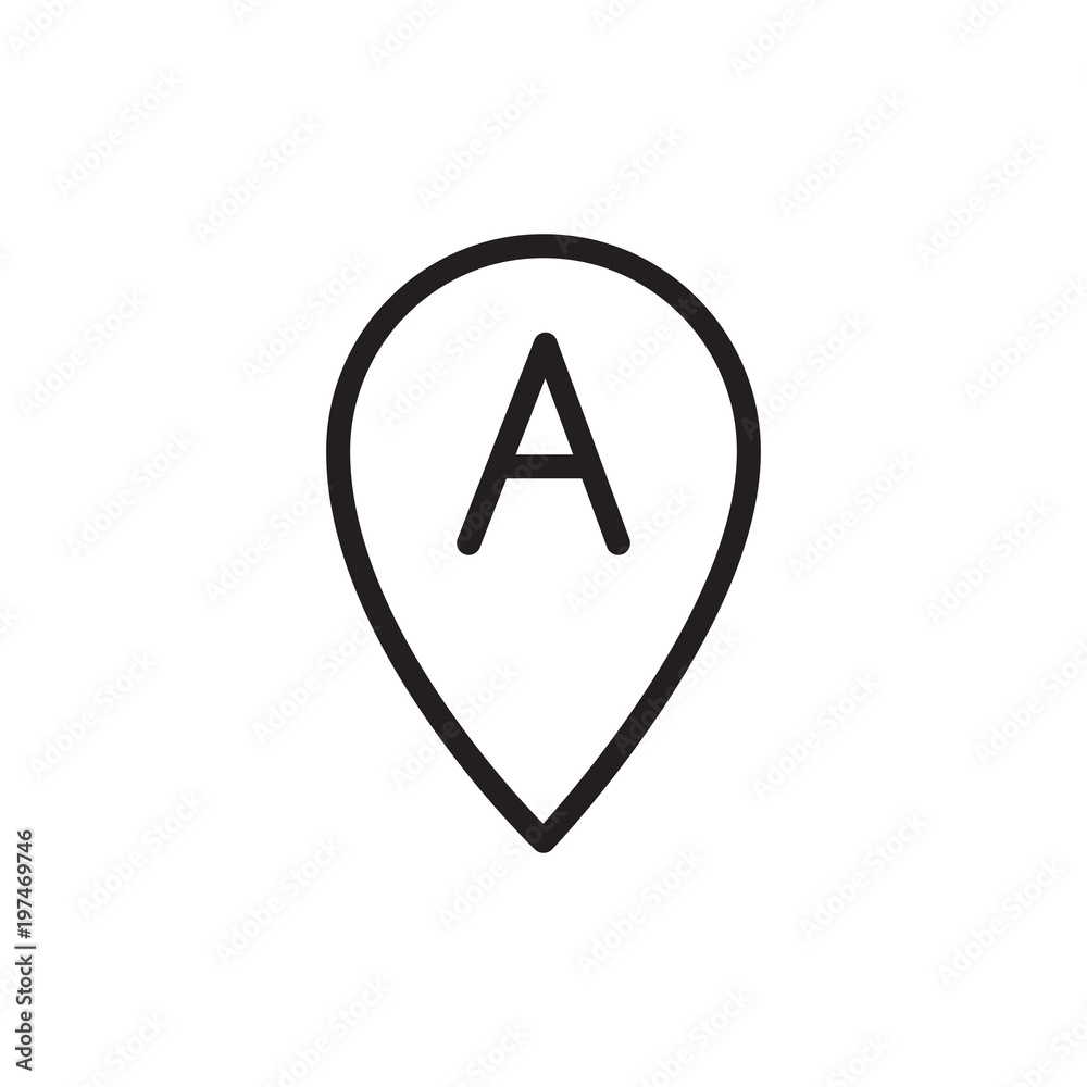 location A outlined vector icon. Modern simple isolated sign. Pixel perfect vector illustration for logo, website, mobile app and other designs location A outlined vector icon. Modern simple isolated sign. Pixel perfect vector illustration for logo, website, mobile app and other designs