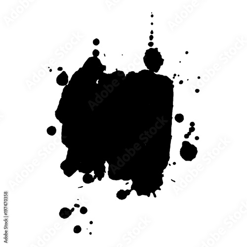 Abstract black ink blot background. Vector illustration. Grunge texture for cards and flyers design. A model for the creation of digital brushes