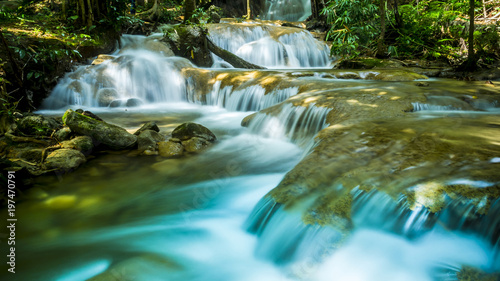 The Beautiful water fall Huay Mae Kamin in Kanjanaburi Thailand