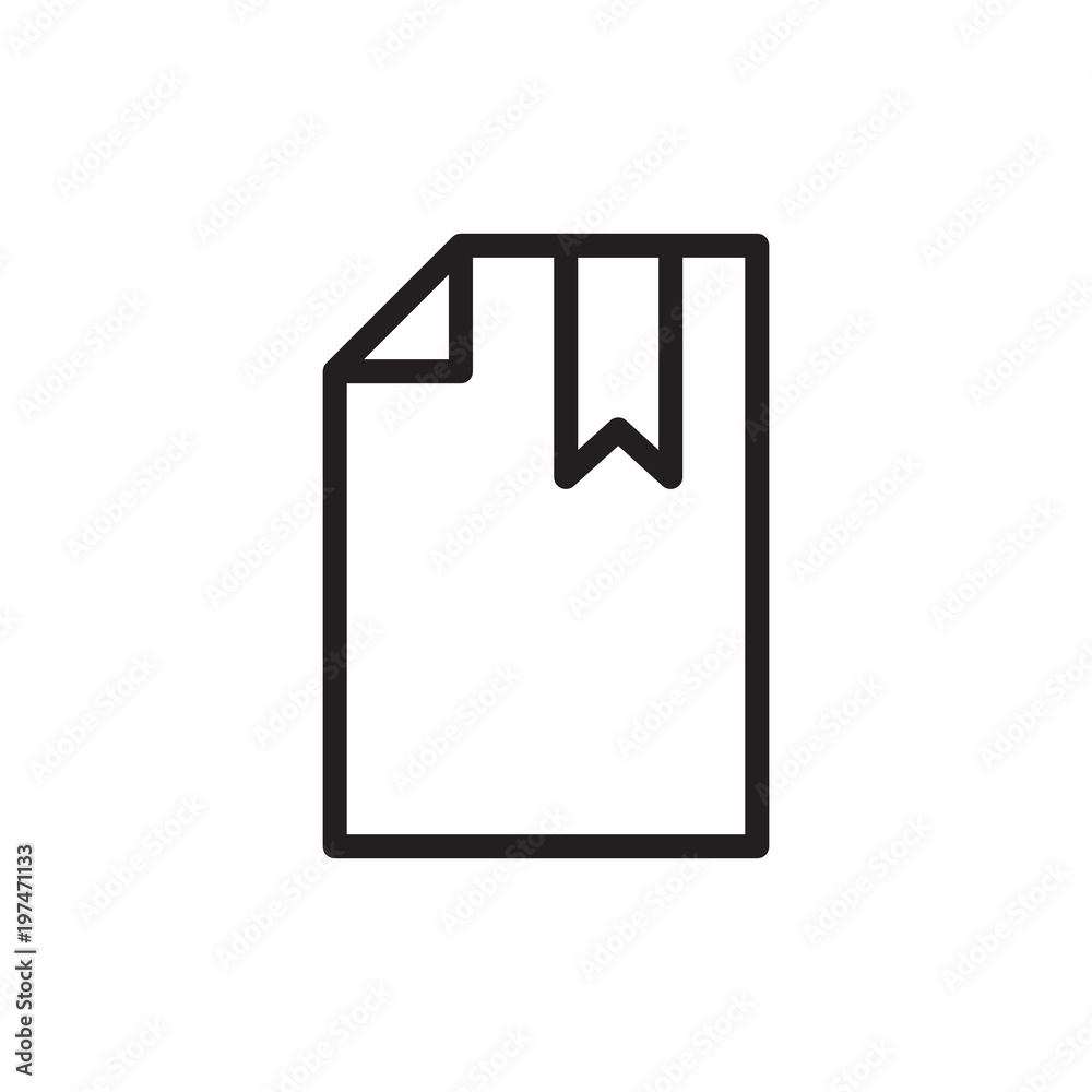 file bookmark outlined vector icon. Modern simple isolated sign. Pixel perfect vector  illustration for logo, website, mobile app and other designs