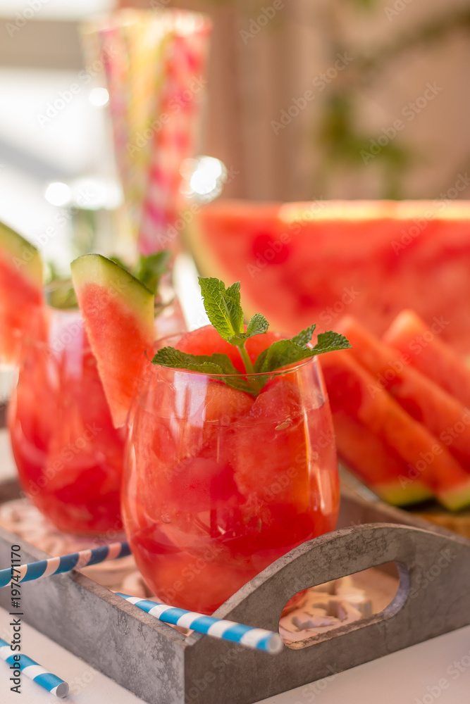 custom made wallpaper toronto digitalWatermelon cocktail with fresh watermelon slices