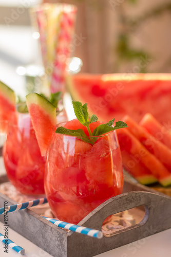 Wallpaper Mural Watermelon cocktail with fresh watermelon slices Torontodigital.ca