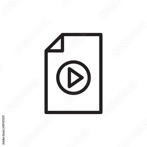 video file, multimedia outlined vector icon. Modern simple isolated sign. Pixel perfect vector  illustration for logo, website, mobile app and other designs
