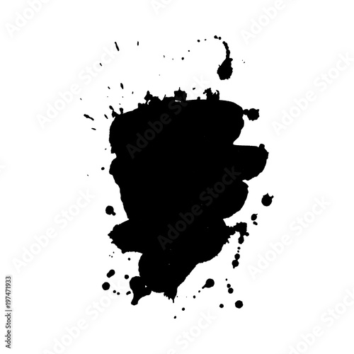Abstract black ink blot background. Vector illustration. Grunge texture for cards and flyers design. A model for the creation of digital brushes
