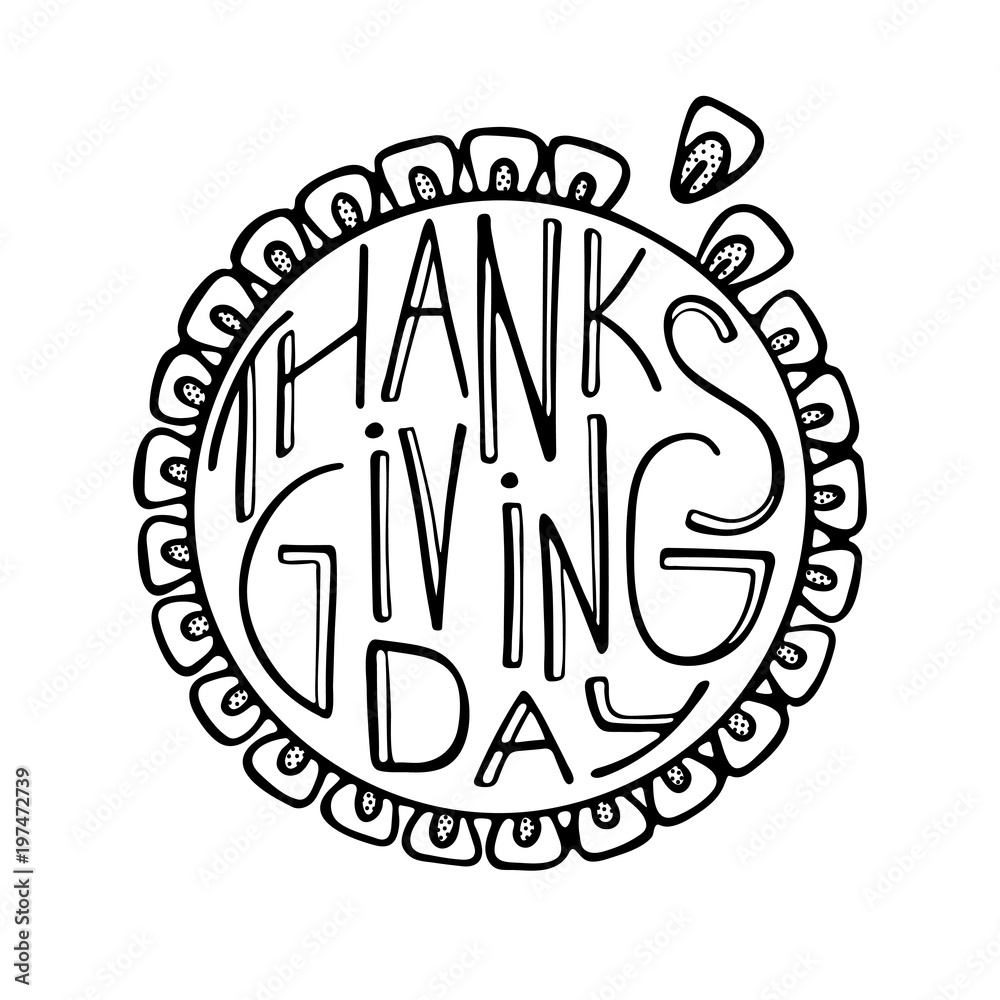 Unique illustration with a hand-written lettering for Thanksgiving Day.
