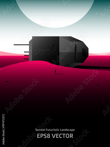 surreal futuristic landscap...