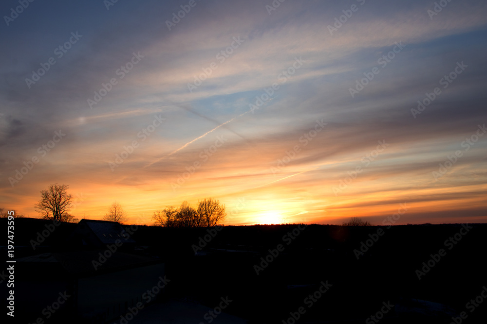 wonderful dramatic sunrise with silhoulette wonderful dramatic sunrise with silhoulette