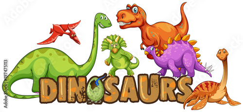 Fototapeta Word design for dinosaurs