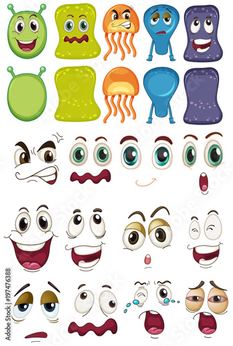 Monster and different face set