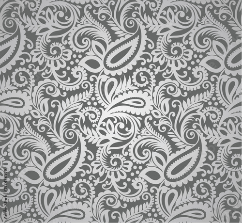Seamless traditional indian paisley pattern
