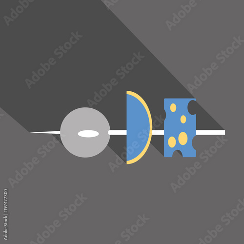 Canape, tapas with cheese and olive line icon.