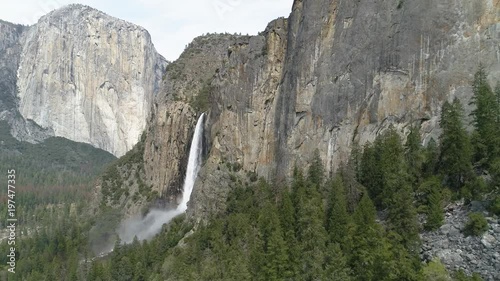 Aerial view of the Bridalveil Fall in Yosemite photo