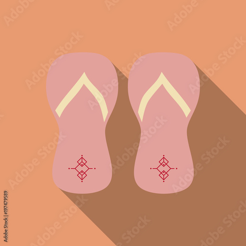 Colored flipflops icon. Slippers icon. Flip flop Isolated on background.