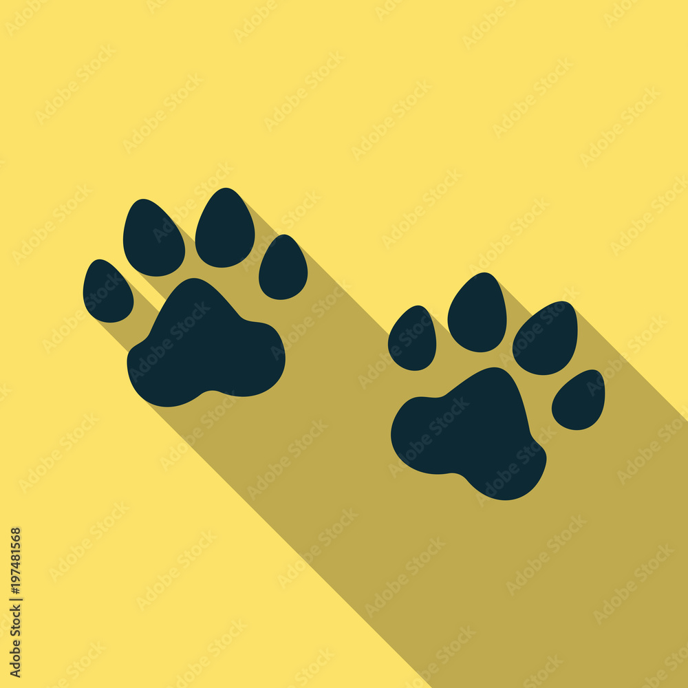 Animal footprint isolated on background. Dog paw icon or sign. Vector  illustration. Stock Vector | Adobe Stock