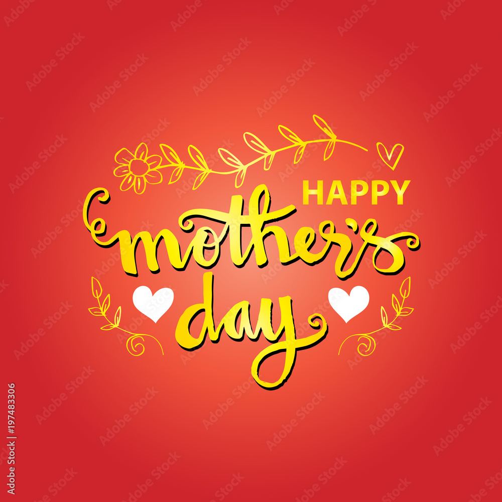 Happy Mothers Day lettering. Greeting card design.