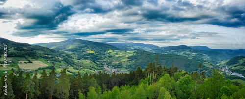 Alsace, France, Panorama and dramatic clouds near Colmar, © Sinuswelle