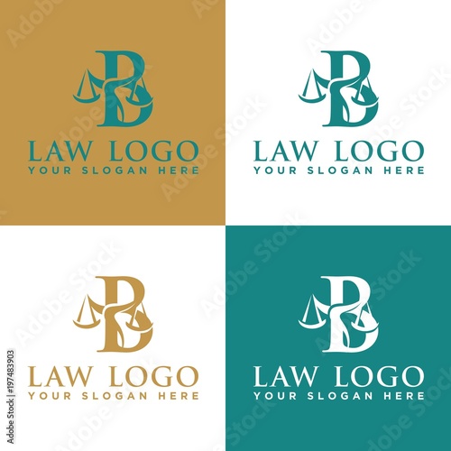 Letter B and Scales law Logo