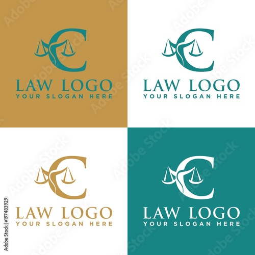Letter C and Scales law Logo