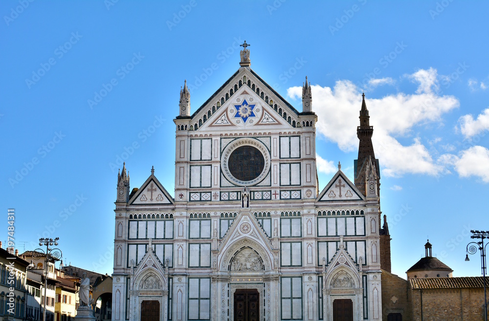 View of Santa Croce cathedral. Florence, Italy