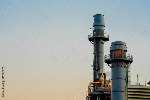 Electricity power plant with morning sky.