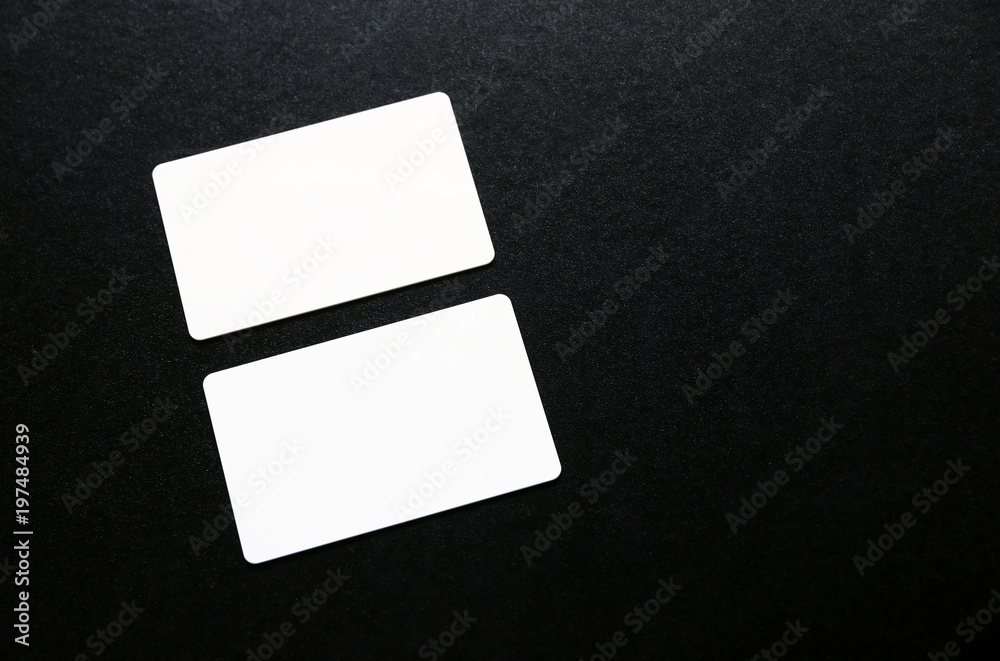 Blank white card template for mock up and presentation design.Flat lay Blank white card template for mock up and presentation design.Flat lay