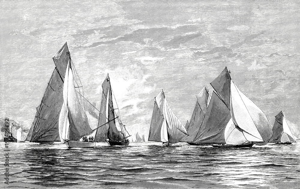 Von der Kieler Regattawoche: Nach dem Start der Segelschiffe am 23.6.1894