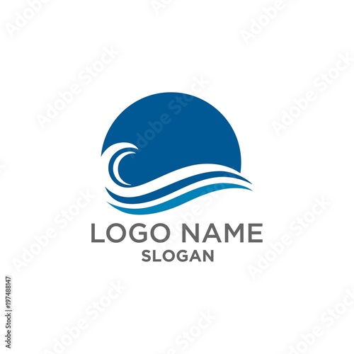 sun wave logo vector
