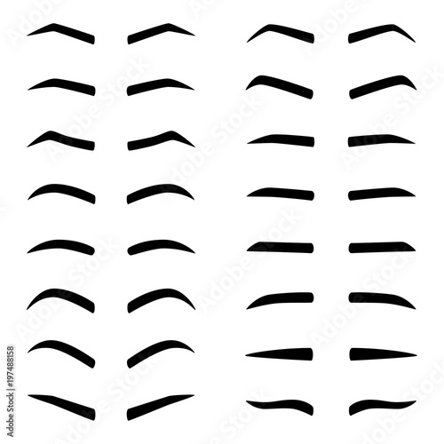 Set of designes of eyebrows, vector illustration