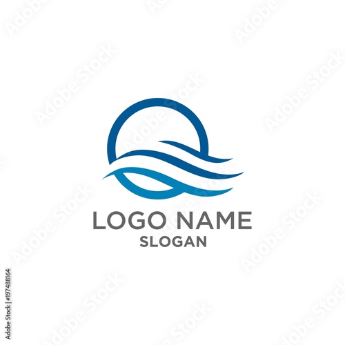 sun wave logo vector