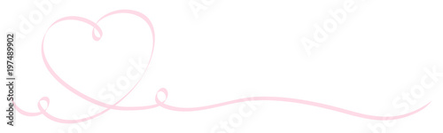 Light Rose Calligraphy Heart Ribbon