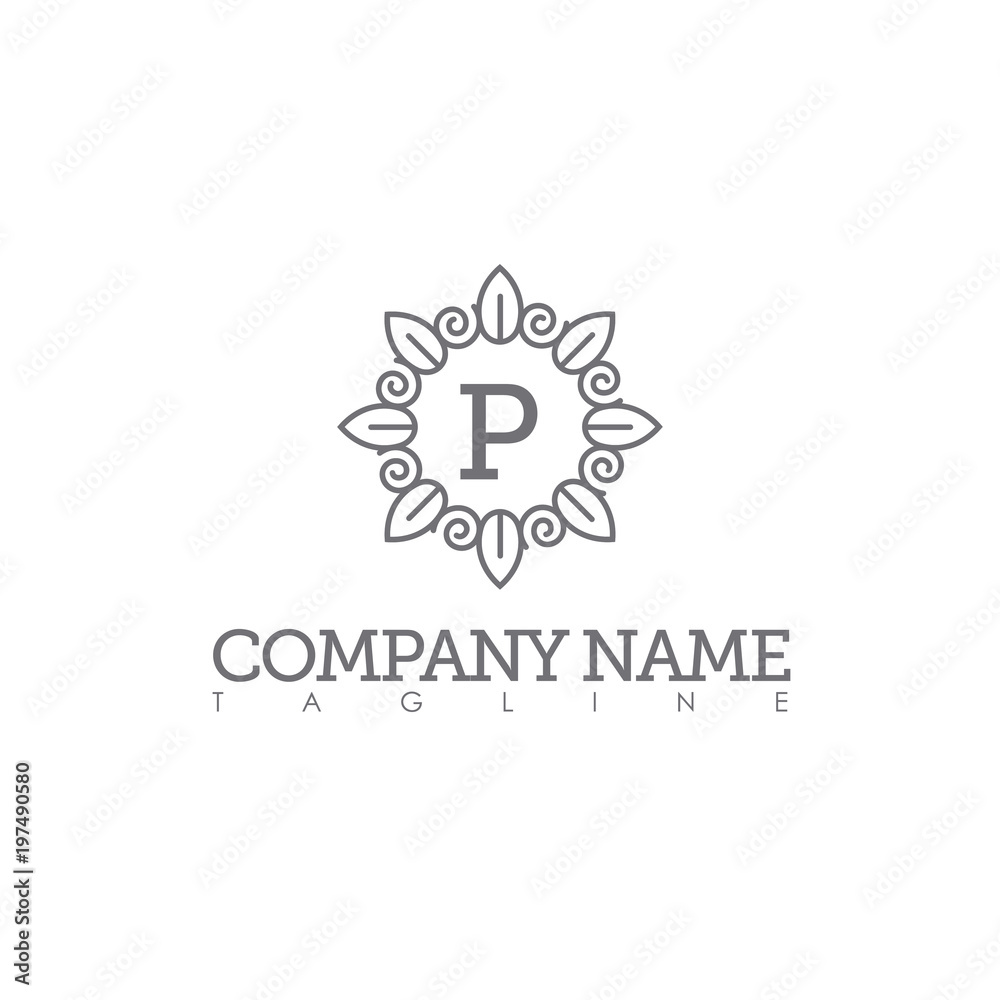 P MODERN LETTER LOGO TEMPLATE