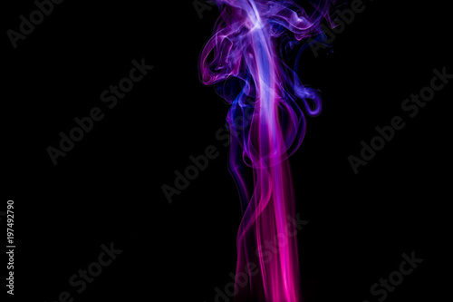 Colored smoke on black background